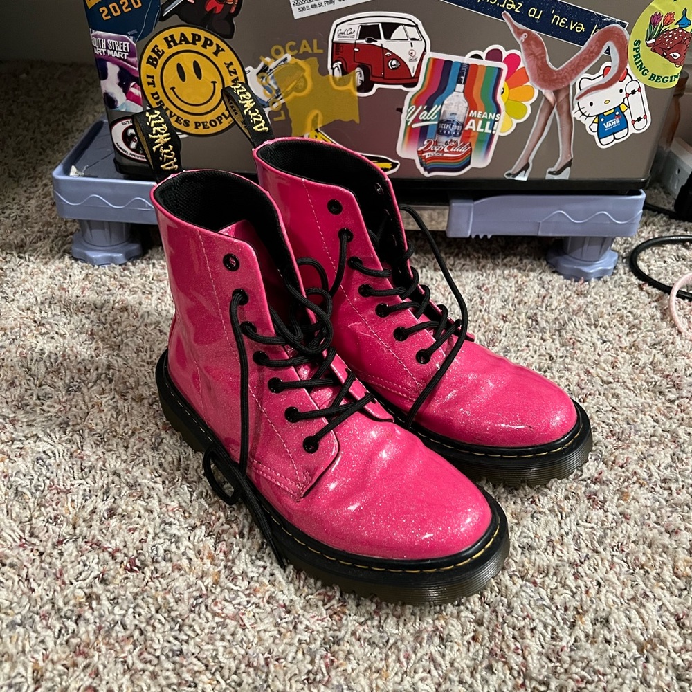Pink Glitter Leanne Dr Martens